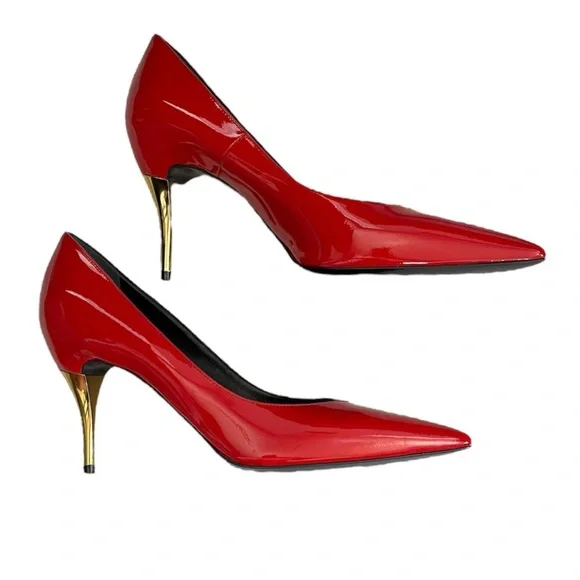 ⛔️ SOLD ⛔️ NEW Gucci Women's Priscilla Patent Leather Pointed-Toe Pumps 39 Red - Picture 4 of 13
